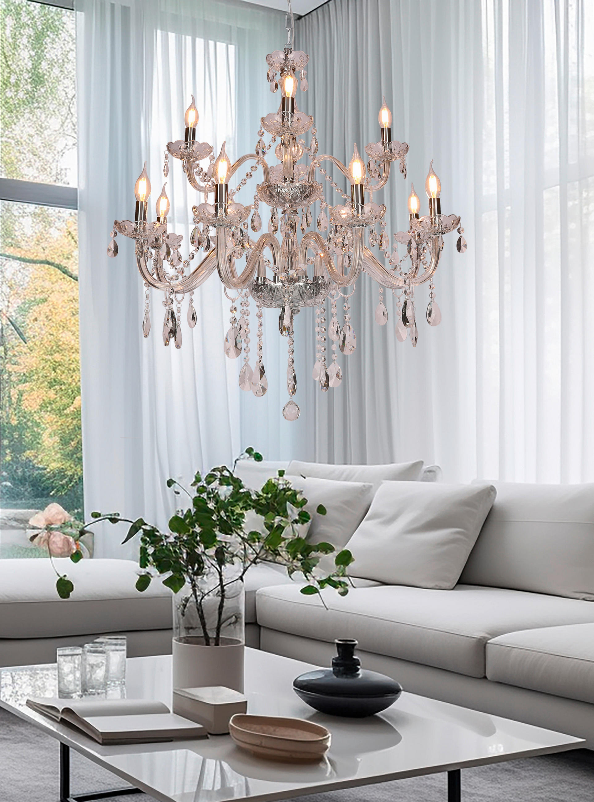 KRONLEUCHTER Cristallo 78/78/125 cm   - Transparent, KONVENTIONELL, Metall (78/78/125cm)