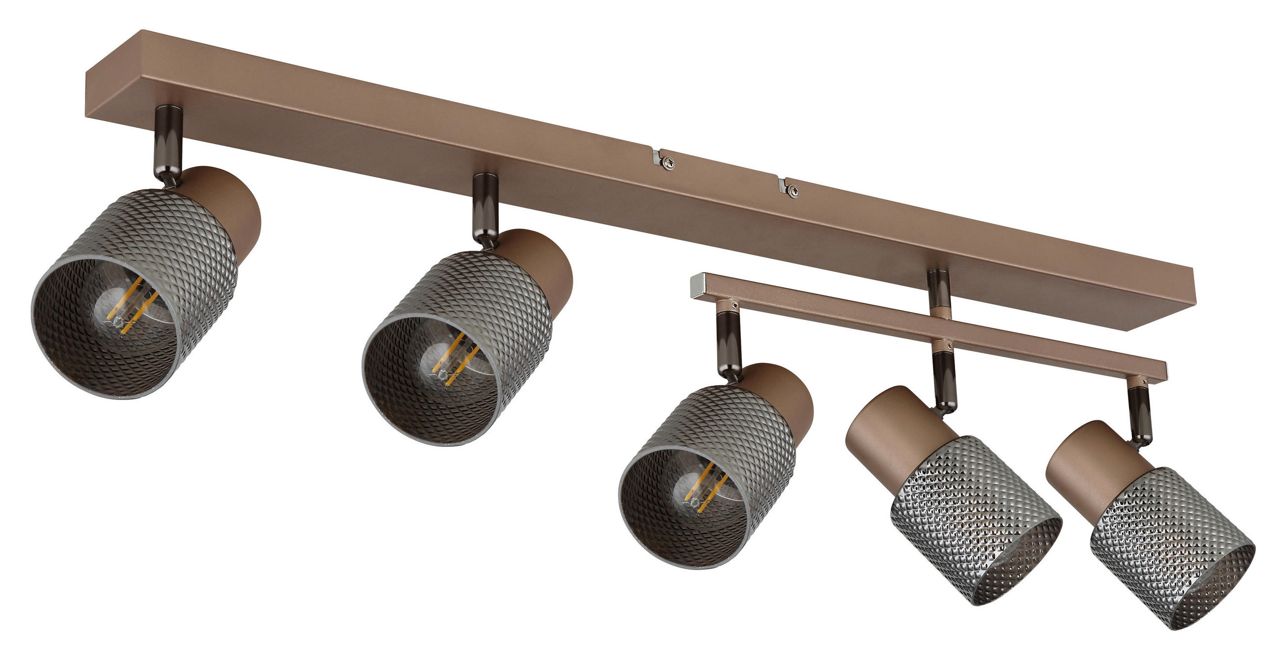 STRAHLER 85/49,5/12 cm   - Schwarzchrom/Braun, Design, Glas/Metall (85/49,5/12cm) - Globo