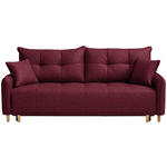 SCHLAFSOFA  in Chenille Bordeaux  - Bordeaux/Buchefarben, Design, Holz/Textil (217/97/101cm) - Carryhome