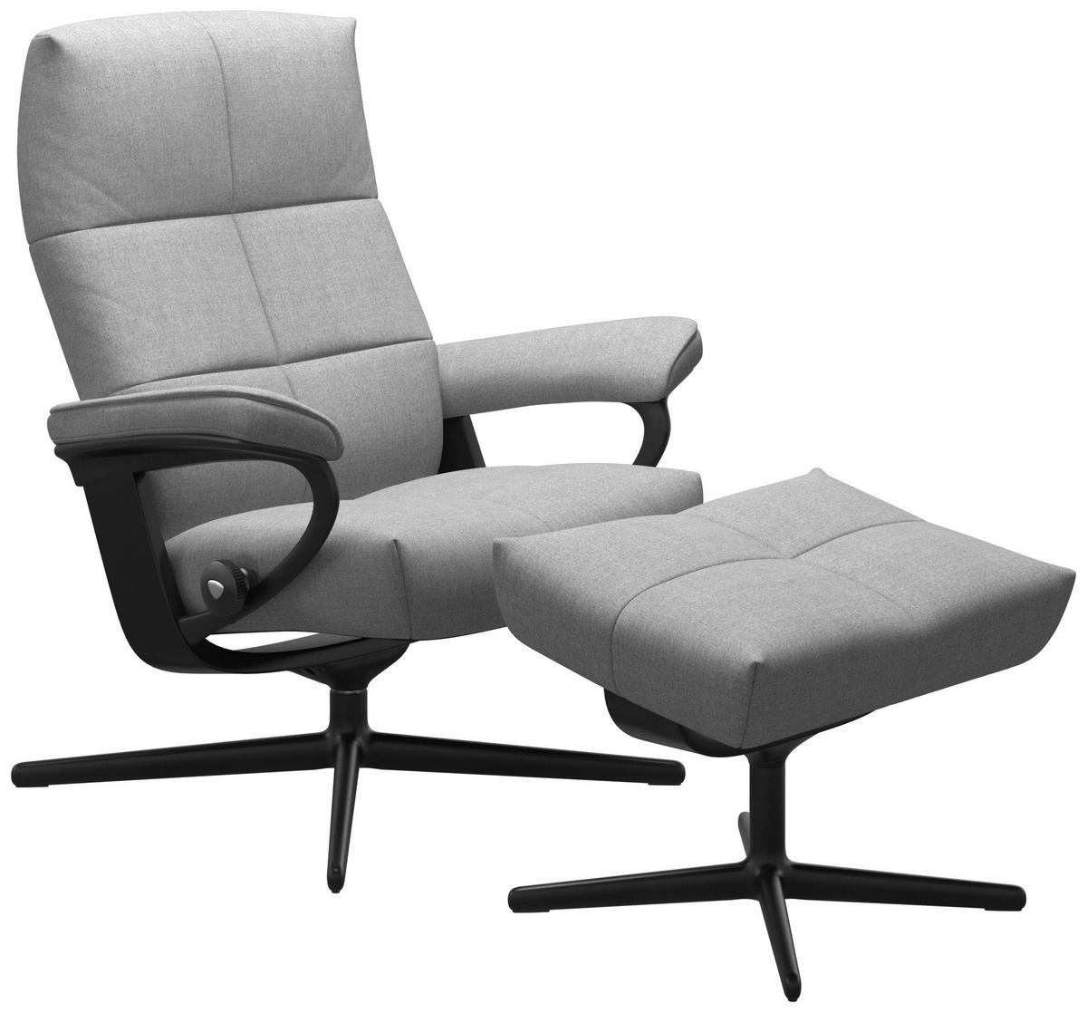 RELAXSESSELSET David beschichtet Relaxfunktion    - Hellgrau/Schwarz, Design, Holz/Textil (84/103/74cm) - Stressless