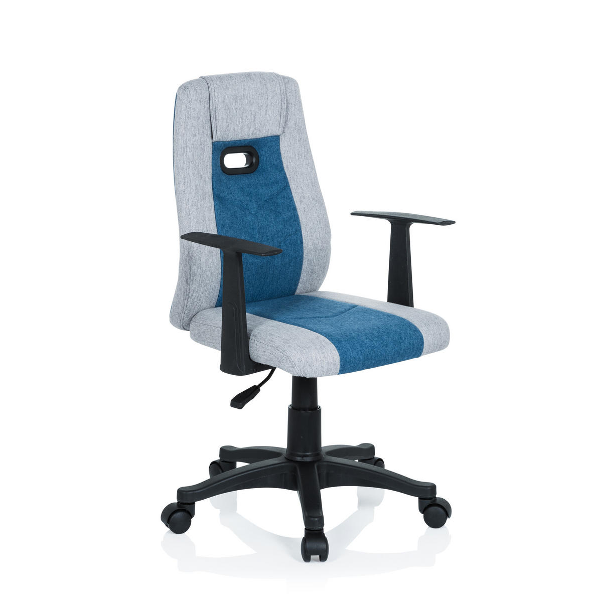 JUGENDDREHSTUHL Blau, Grau  - Blau/Schwarz, Basics, Kunststoff (55/95-105/45cm) - MID.YOU