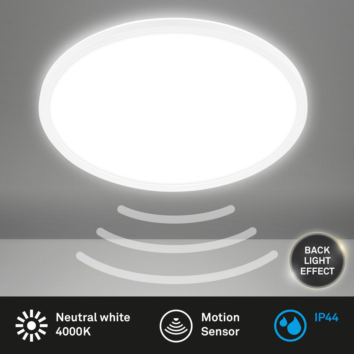 LED PLAFONJERA ZA KUPATILA - bela, Osnovno, plastika (42/3cm)