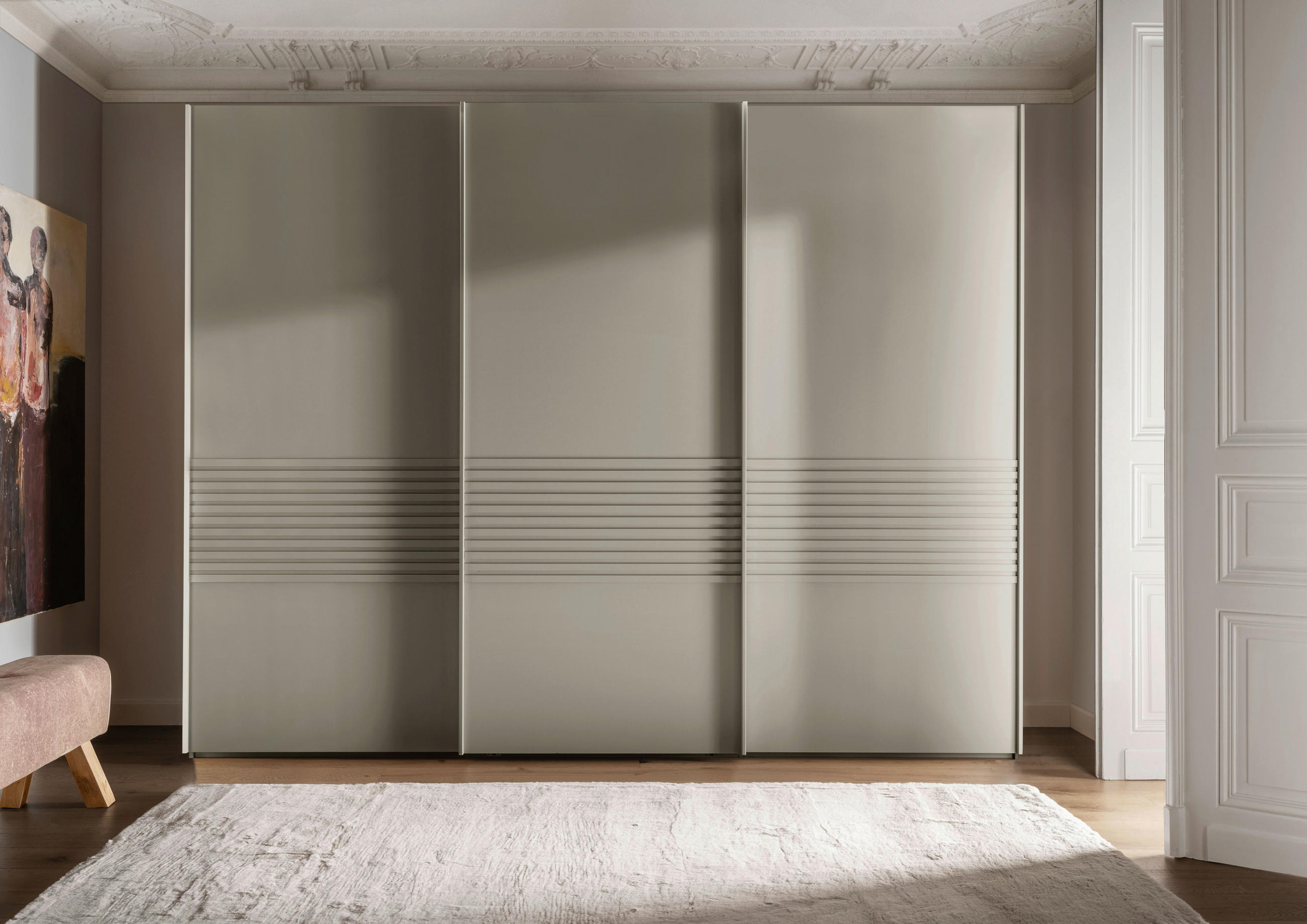 SCHWEBETÜRENSCHRANK in Grau  - Grau, Design, Holzwerkstoff/Metall (300/236/67cm) - Novel