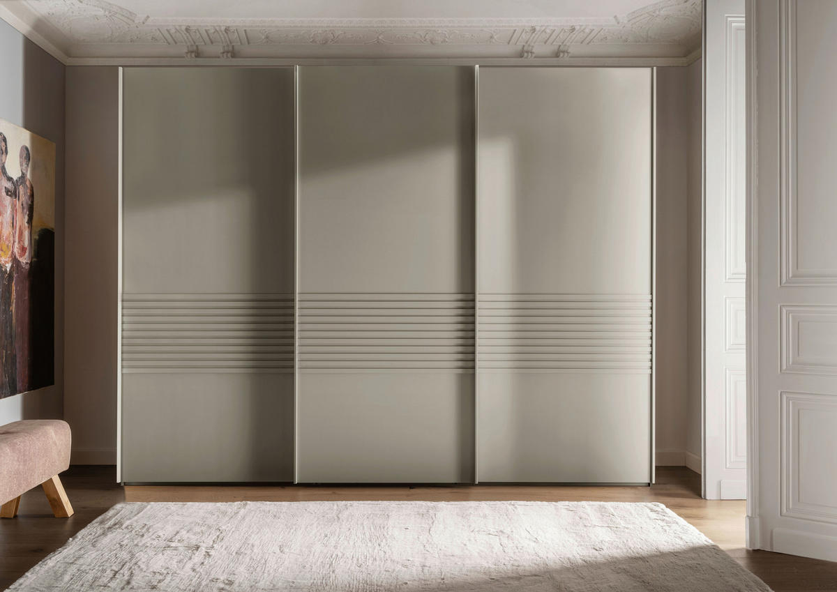 SCHWEBETÜRENSCHRANK in Grau  - Grau, Design, Holzwerkstoff/Metall (300/236/67cm) - Novel