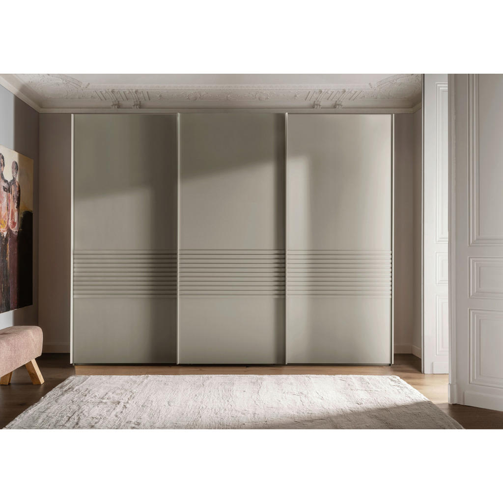Thumbnail - Novel Schwebetürenschrank Lugano, Grau, Holzwerkstoff, 6 Fächer, 250x236x67 cm, ISO 9001, Goldenes M, Dgm, in verschiede...