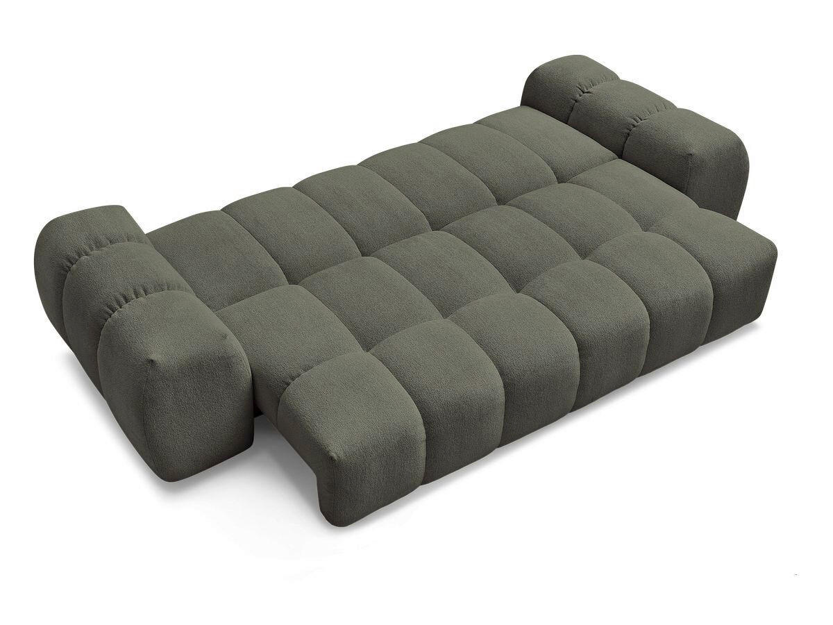 SCHLAFSOFA EVEREST  mit Armteil links, Armteil rechts Flachgewebe Grün  - Schwarz/Grün, MODERN, Kunststoff/Textil (278/115/90cm) - Livetastic