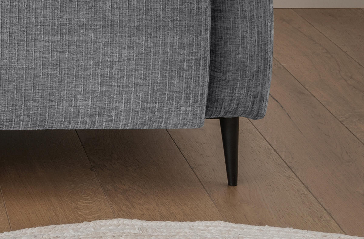 2-SITZER-SOFA in Mikrofaser Grau  - Schwarz/Grau, Modern, Textil/Metall (140/76/90cm) - Livetastic