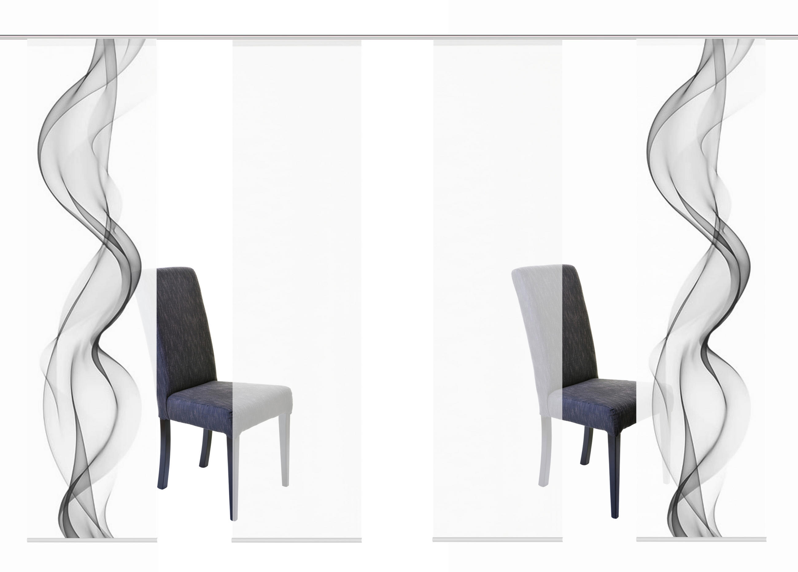 PANELOVÝ ZÁVĚS, 4x60/245 cm - šedá, Design, textil (4x60/245cm)