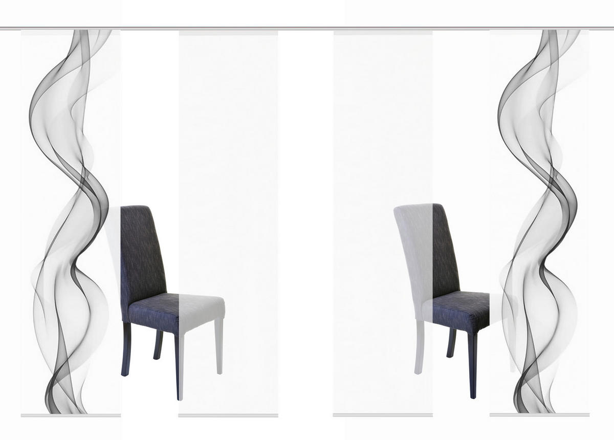 PANELOVÝ ZÁVĚS, 4x60/245 cm - šedá, Design, textil (4x60/245cm)