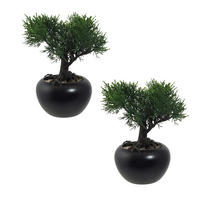 KUNSTPFLANZE Bonsai 19 cm  - Schwarz/Grün, Design, Keramik/Kunststoff (19cm) - P & B