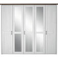 DREHTÜRENSCHRANK in Weiß, Trüffeleichefarben - Trüffeleichefarben/Weiß, LIFESTYLE, Glas/Holzwerkstoff (241/212/62cm) - Carryhome