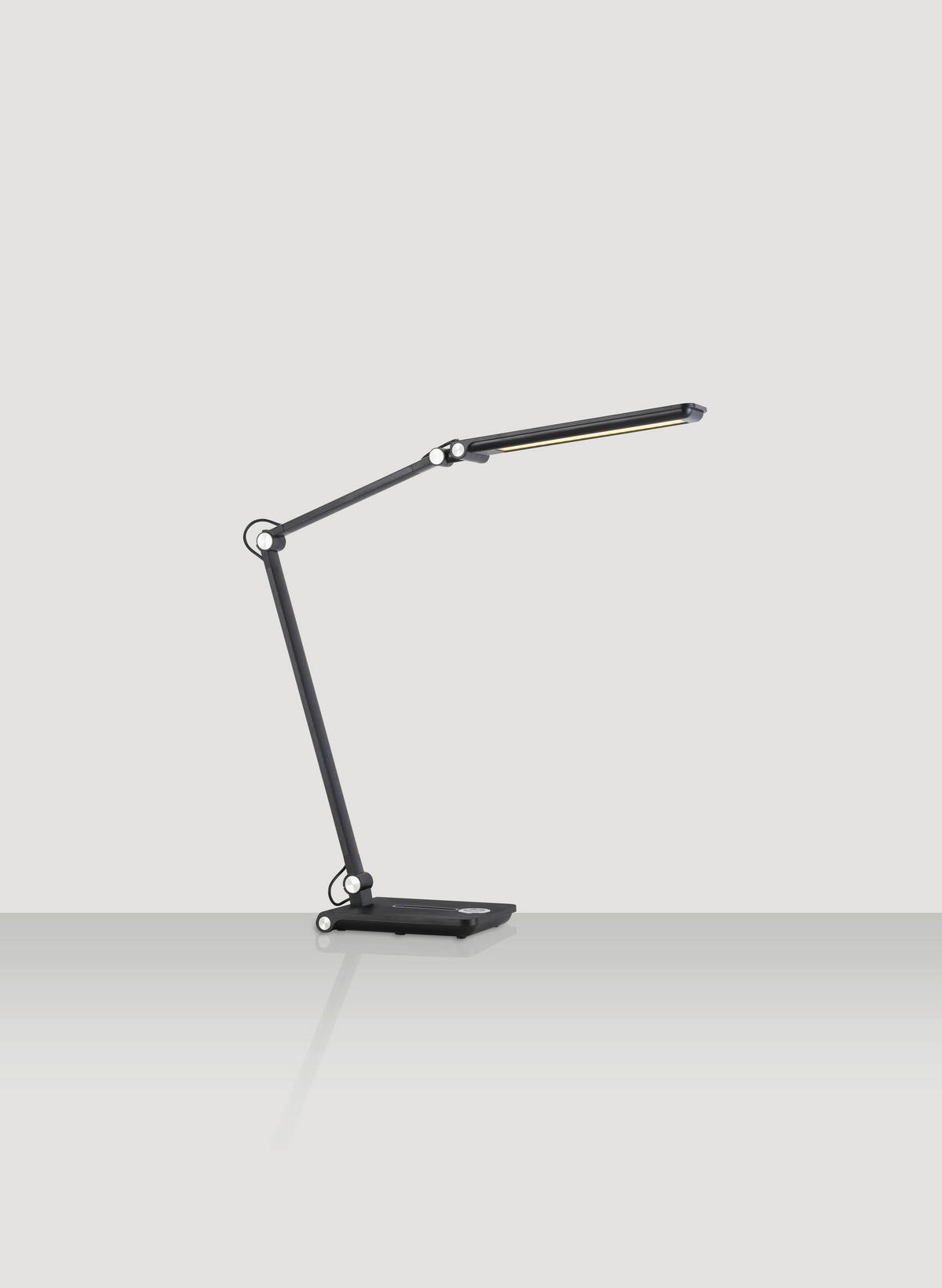 LED ÍRÓASZTALI LÁMPA - króm/fekete, Basics, műanyag/fém (80cm) - Novel