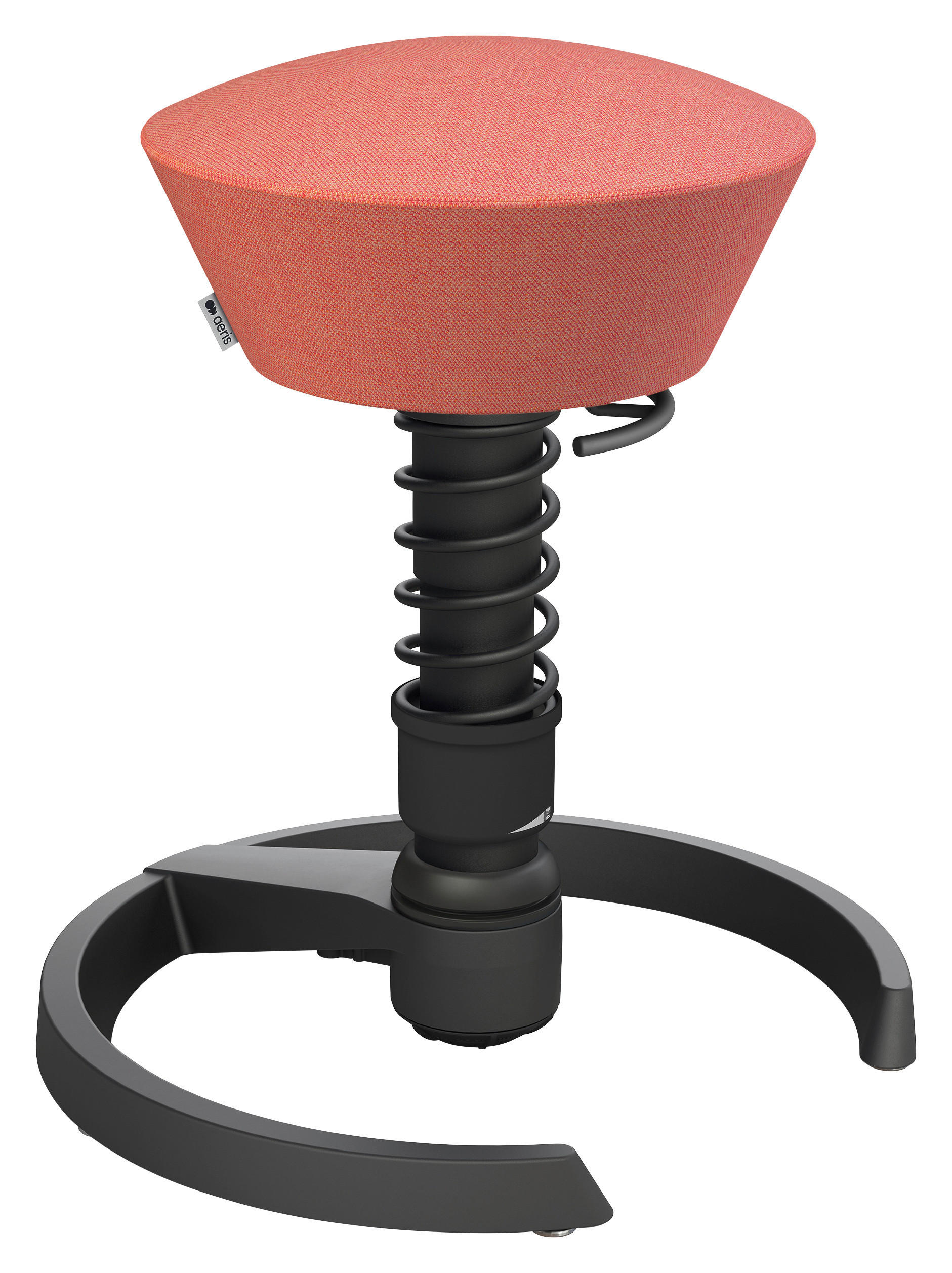 BÜROHOCKER 55/45,66/55 cm  - Koralle/Schwarz, Basics, Textil/Metall (55/45,66/55cm) - Aeris