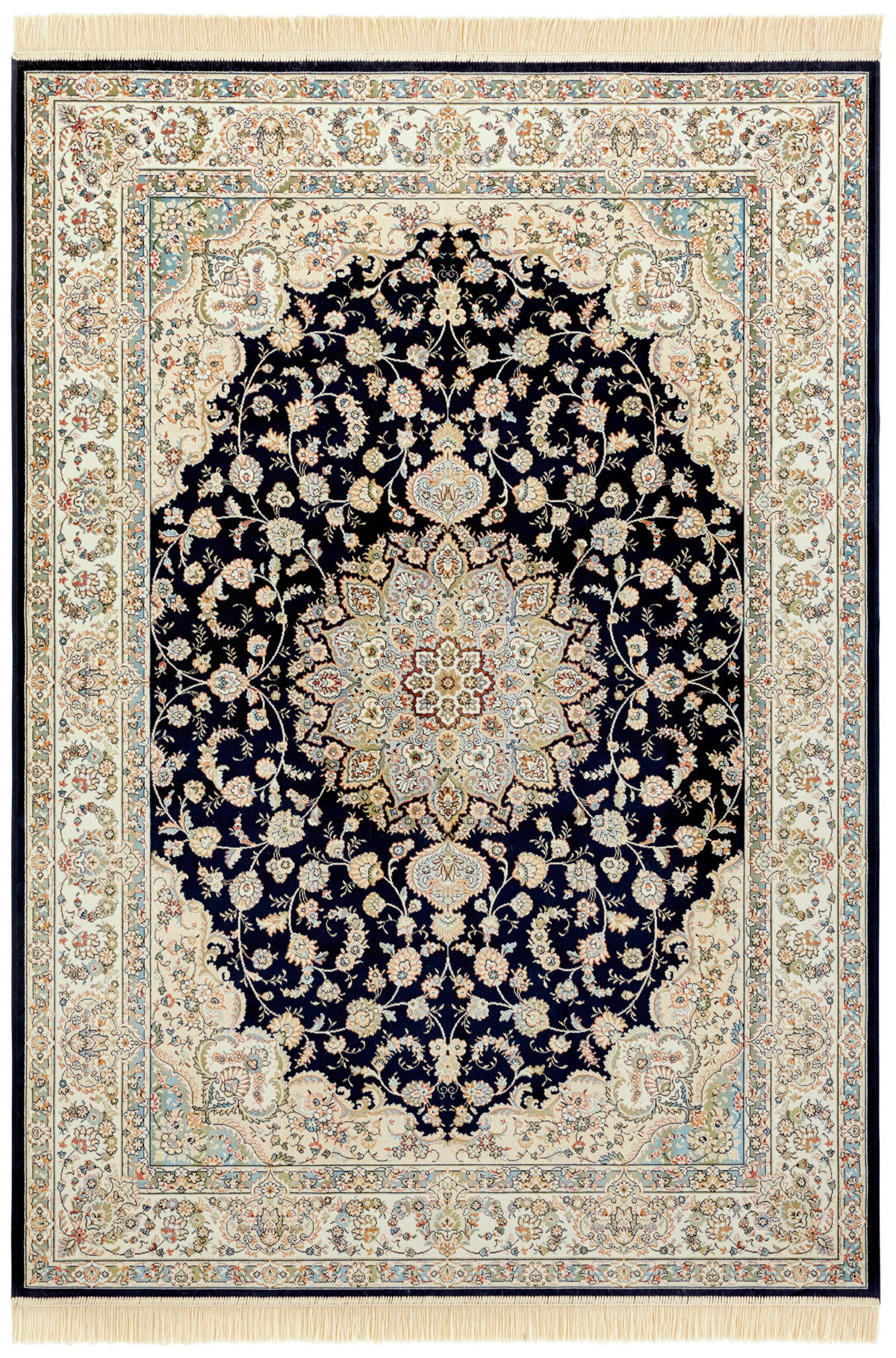 VINTAGE-TEPPICH 95/140 cm Naveh Dunkelblau, Creme  - Creme/Dunkelblau, Basics, Textil (95/140cm) - Hanse Home