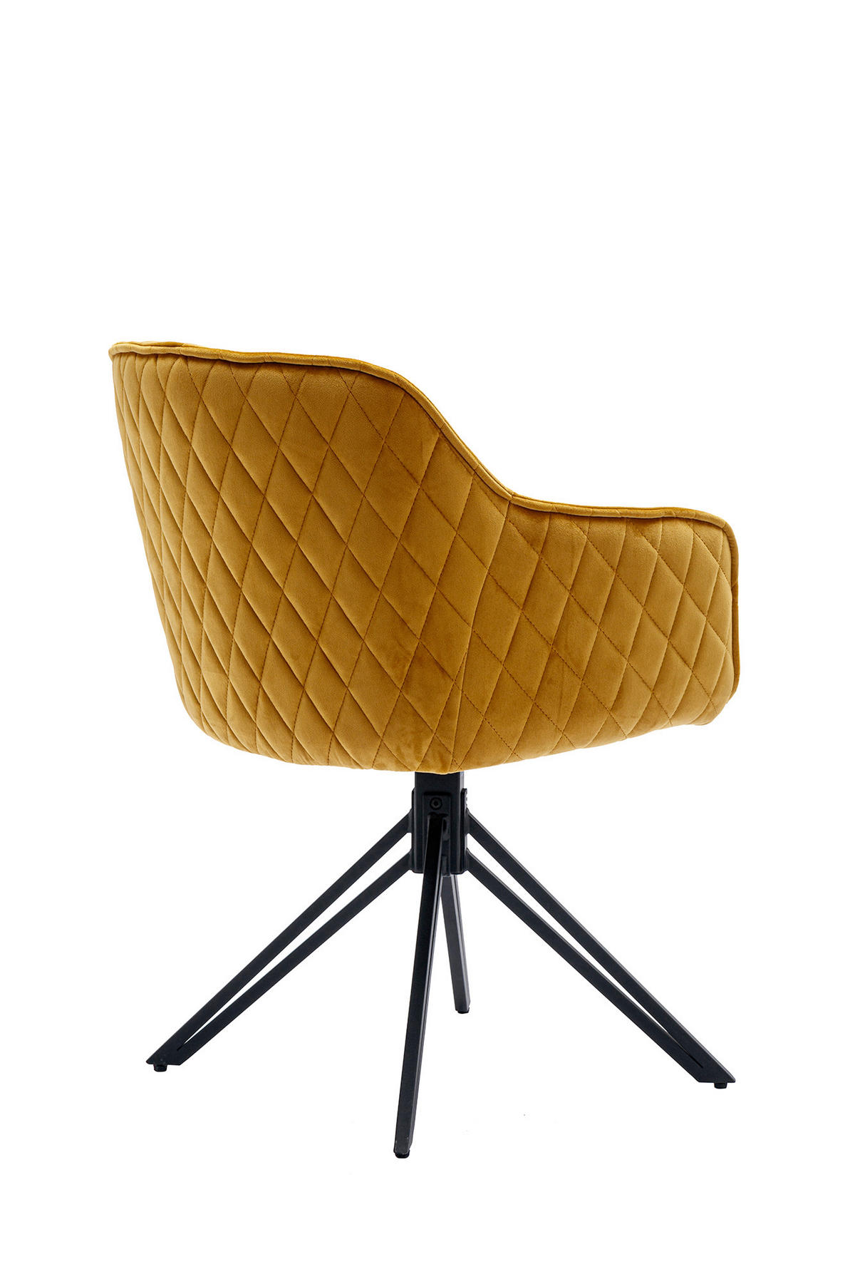 DREHSTUHL Samt Gelb  - Gelb/Schwarz, MODERN, Textil/Metall (59/83/60cm) - Livetastic