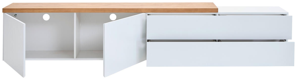 LOWBOARD  240/44/35 cm 2 Schublade(n) hängend  - Eichefarben/Weiß, KONVENTIONELL, Holz/Holzwerkstoff (240/44/35cm) - Xora