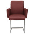ARMLEHNSTUHL  in Stahl Mikrofaser  - Edelstahlfarben/Bordeaux, Design, Holzwerkstoff/Textil (63/91/60cm) - Dieter Knoll