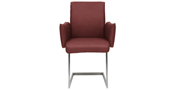 ARMLEHNSTUHL  in Stahl Mikrofaser  - Edelstahlfarben/Bordeaux, Design, Holzwerkstoff/Textil (63/91/60cm) - Dieter Knoll