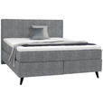 BOXSPRINGBETT 200/200 cm  in Grau  - Schwarz/Grau, KONVENTIONELL, Holz/Textil (200/200cm) - Voleo