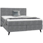 BOXSPRINGBETT 180/200 cm  in Grau  - Schwarz/Grau, KONVENTIONELL, Holz/Textil (180/200cm) - Voleo