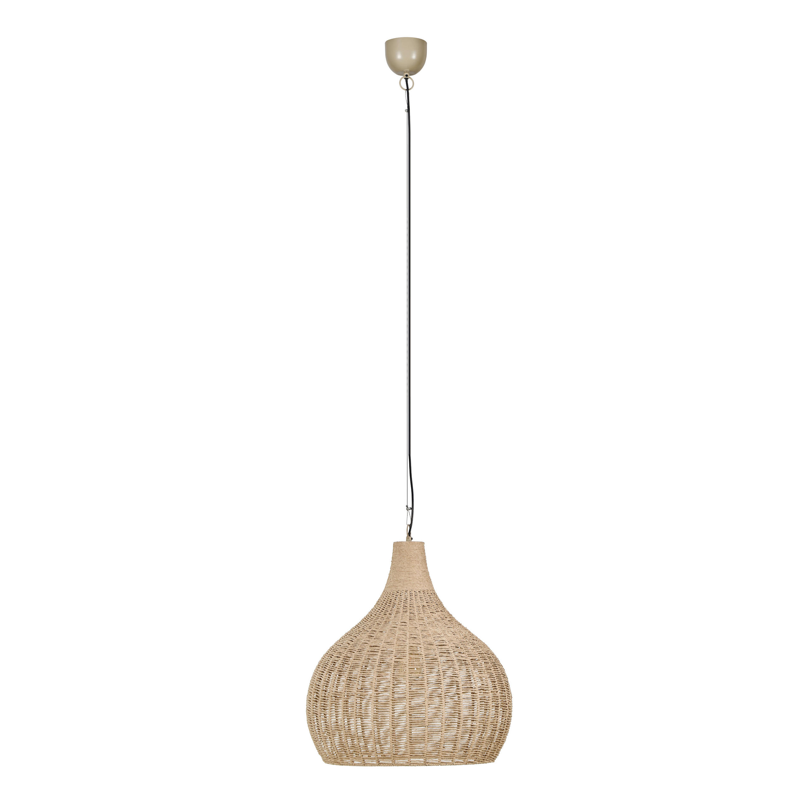 Trio Leuchten Pendelleuchte Natur, Schwarz 183 cm