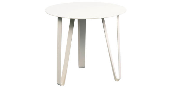 COUCHTISCH rund Creme 50/50/45 cm  - Creme, Design, Metall (50/50/45cm) - Xora