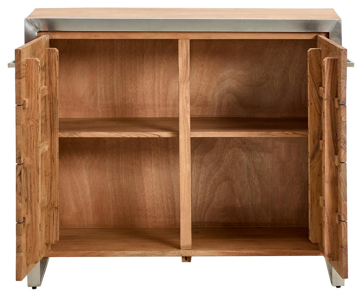KOMMODE  in 100/85/40 cm  - Silberfarben/Akaziefarben, KONVENTIONELL, Holz/Metall (100/85/40cm) - Livetastic