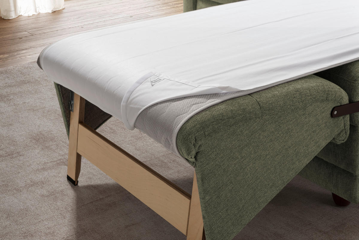 SCHLAFSOFA in Textil Olivgrün  - Buchefarben/Olivgrün, Konventionell, Holz/Textil (184/88/91cm) - Sedda