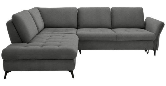 ECKSOFA Grau Flachgewebe  - Schwarz/Grau, Natur, Textil/Metall (233/288cm) - Valnatura