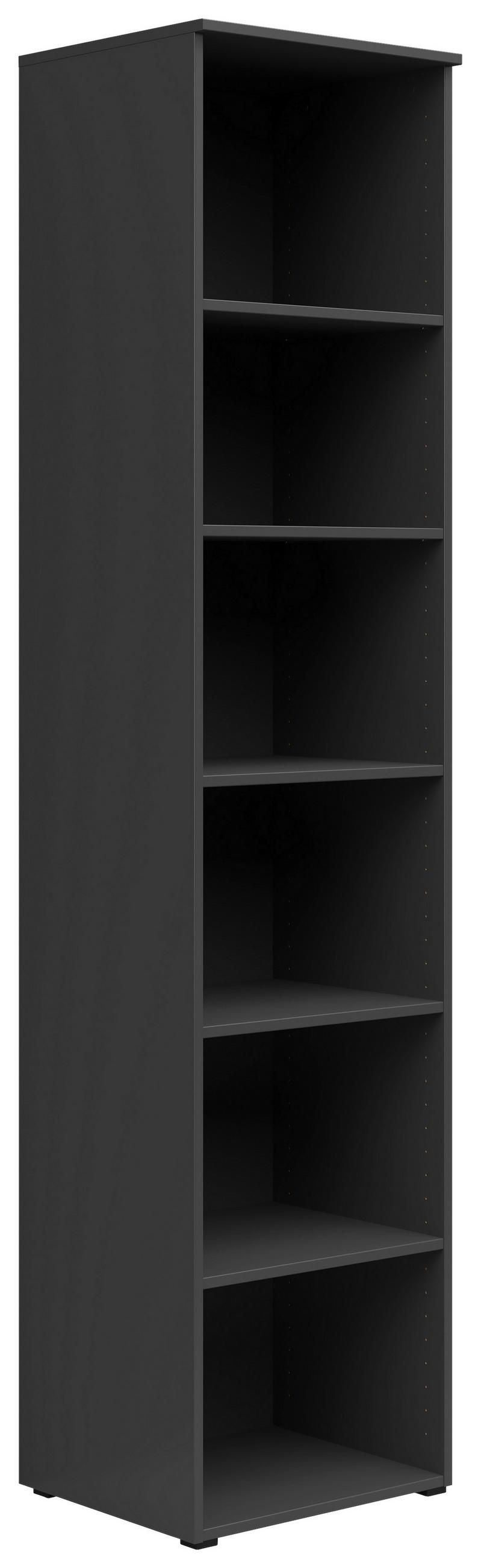 REGÁL, grafitová, 45/195/40 cm - grafitová/antracitová, Modern, kompozitné drevo/plast (45/195/40cm) - Carryhome