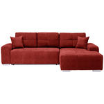 ECKSOFA in Webstoff Rot  280/194 cm  - Silberfarben/Rot, Design, Kunststoff/Textil (280/194cm) - Carryhome