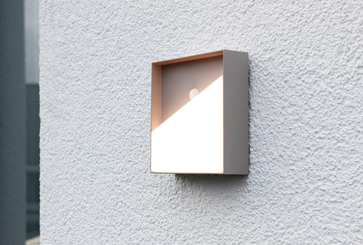 AKKU-WANDLEUCHTE - Sandfarben, Design, Metall (15/15/4cm)