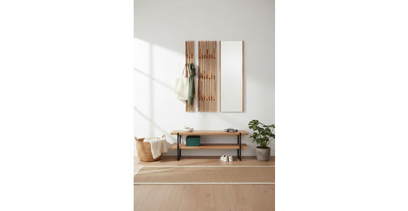 GARDEROBENBANK  in 120/45/40 cm  - Eichefarben, Natur, Holz/Metall (120/45/40cm) - Linea Natura