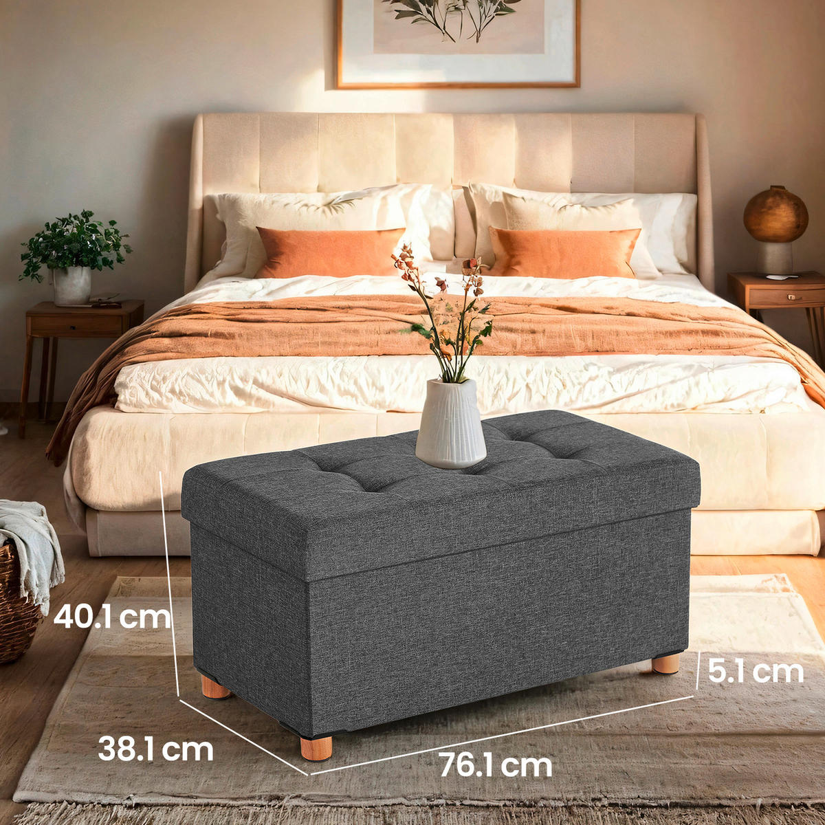 SITZBOX  - Grau, Basics, Textil (76/40/38cm)