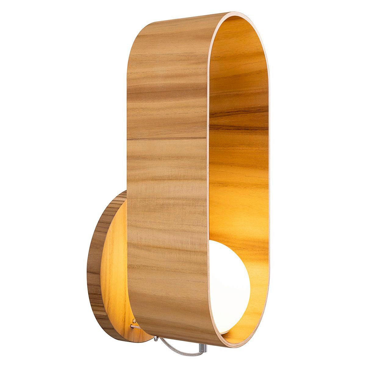 WANDLEUCHTE    - Teakfarben, Natur, Glas/Holz (52,5/25/19cm) - Elstead Lighting
