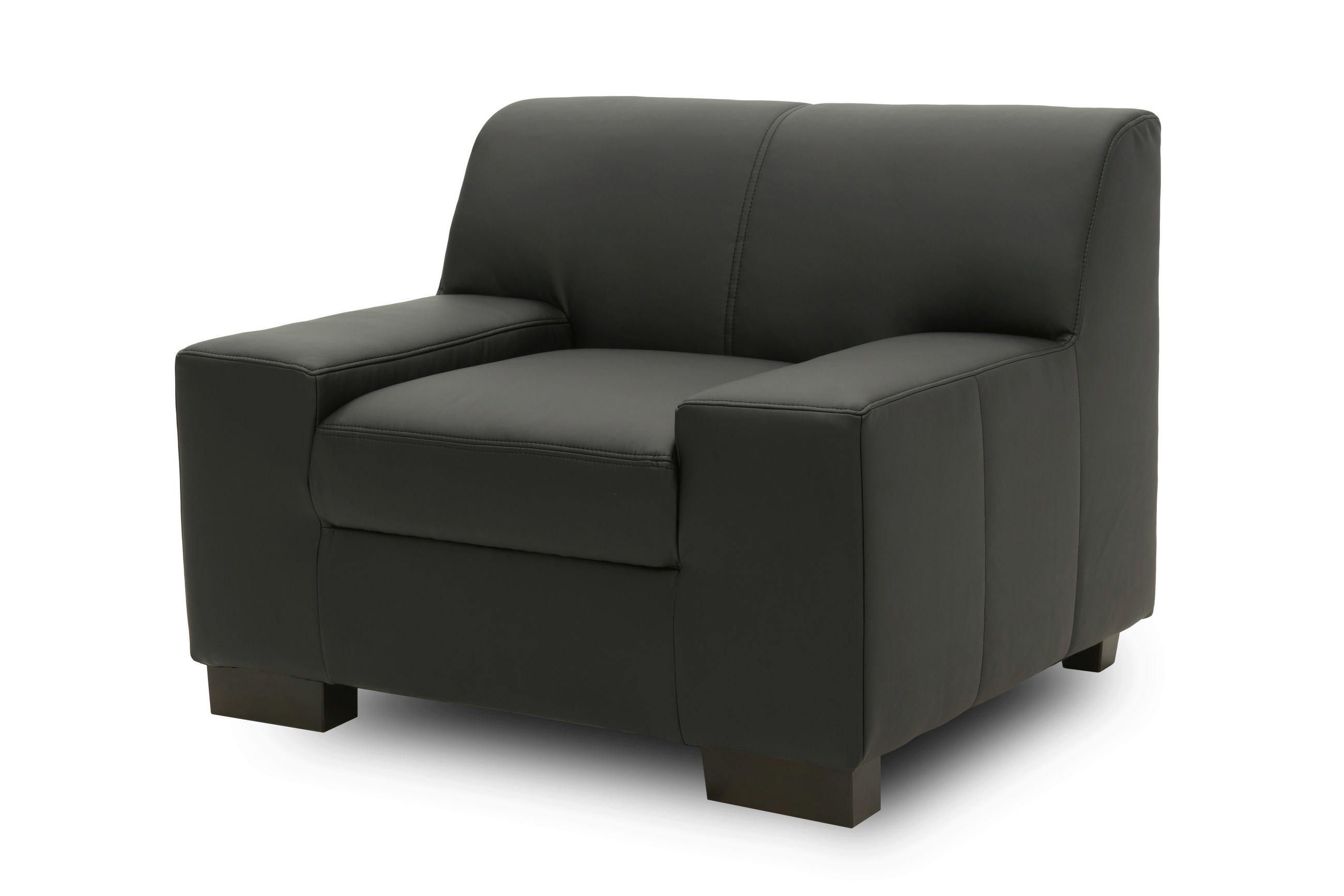 SESSEL Lederlook Schwarz    - Wengefarben/Schwarz, Design, Holz/Textil (101/74/85cm) - MID.YOU