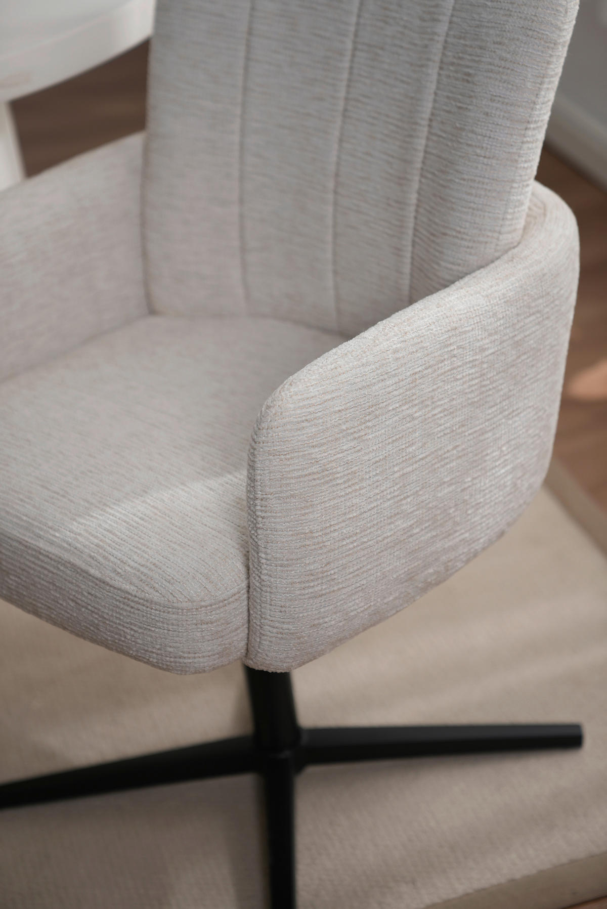 NASLANJAČ, les, kovina, tekstil bež  - črna/bež, Trendi, kovina/tekstil (58/86/64cm) - Livetastic