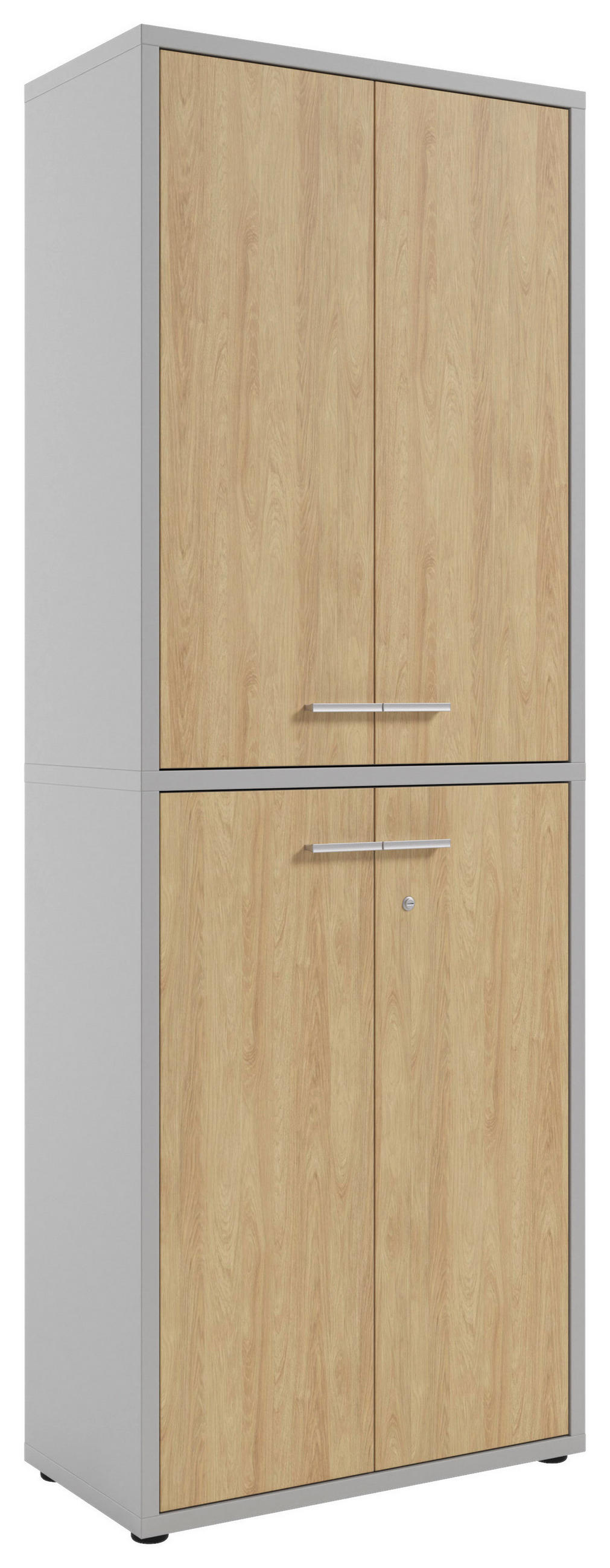 AKTENSCHRANK Eiche Hellgrau, Hickory  - Hellgrau/Hickory, MODERN, Holz/Holzwerkstoff (78,1/215,4/40cm) - Novel