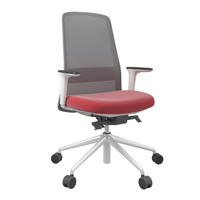 DREHSTUHL Lederlook Grau, Rot, Weiß  - Rot/Weiß, MODERN, Kunststoff/Textil (70/103-115/70cm)
