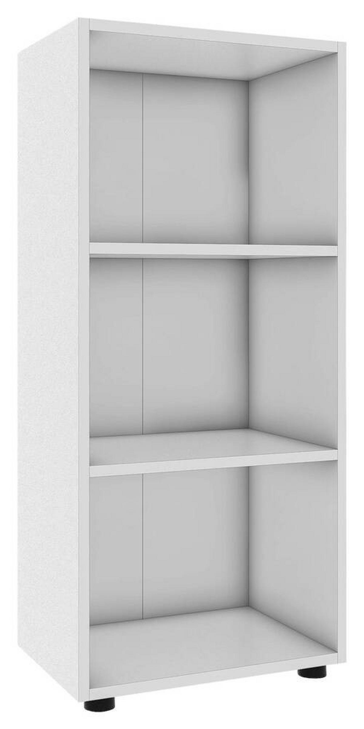 REGAL  49/108/32 cm Weiss  - Weiss/Schwarz, Modern, Holzwerkstoff/Kunststoff (49/108/32cm) - MID.YOU