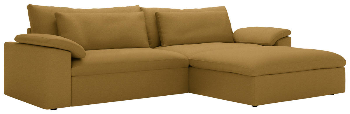 ECKSOFA  Webstoff Currygelb  - Currygelb/Schwarz, Modern, Kunststoff/Textil (306/198cm) - Carryhome