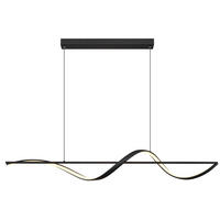 LED-HÄNGELEUCHTE 120/20/150 cm   - Opal/Schwarz, Design, Kunststoff/Metall (120/20/150cm) - Globo