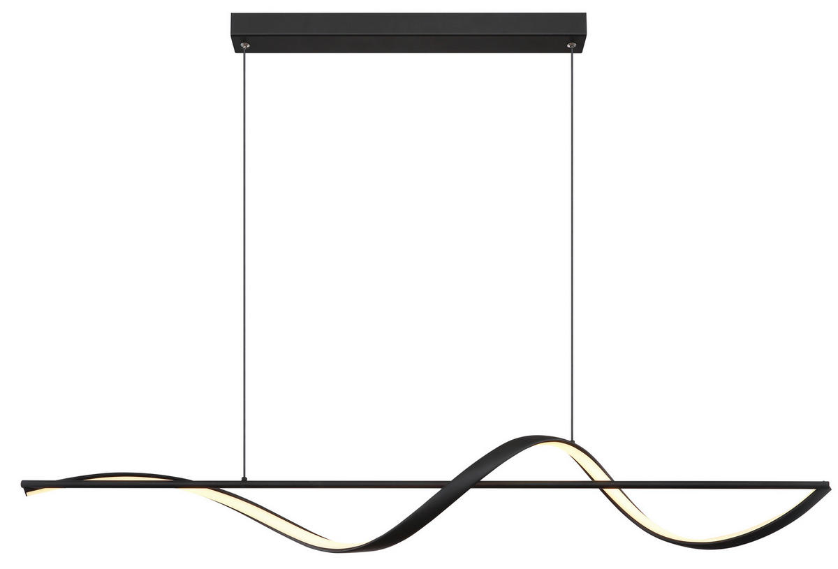 LED-HÄNGELEUCHTE 120/20/150 cm   - Opal/Schwarz, Design, Kunststoff/Metall (120/20/150cm) - Globo