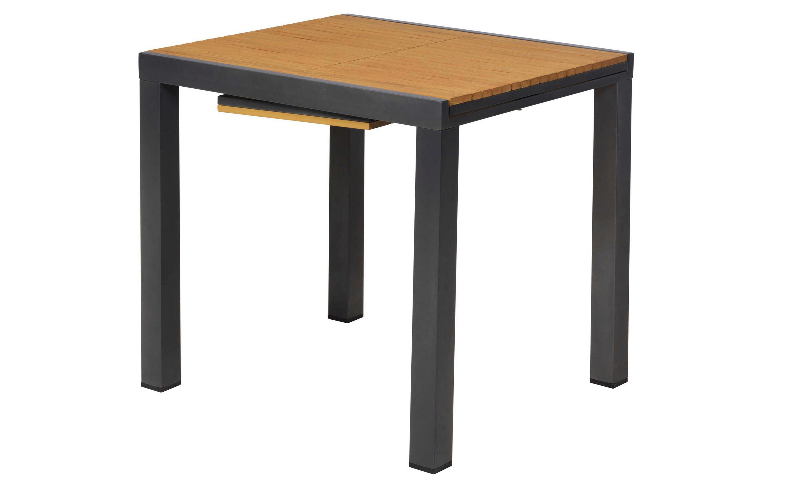 BALKONTISCH Metall, Kunststoff Graphitfarben, Naturfarben  - Graphitfarben/Naturfarben, KONVENTIONELL, Kunststoff/Metall (80-120/70/75cm) - Gardenson