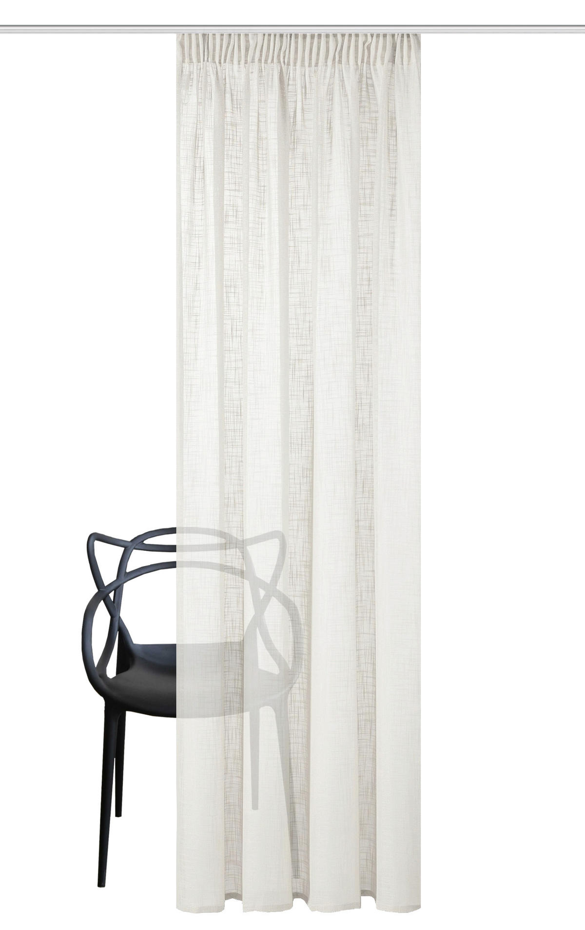 FERTIGVORHANG  halbtransparent  140/245 cm   - Ecru, Basics, Textil (140/245cm)