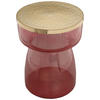 BEISTELLTISCH Rosa, Goldfarben rund  - Goldfarben/Rosa, Design, Glas/Metall (36/48cm) - Kayoom