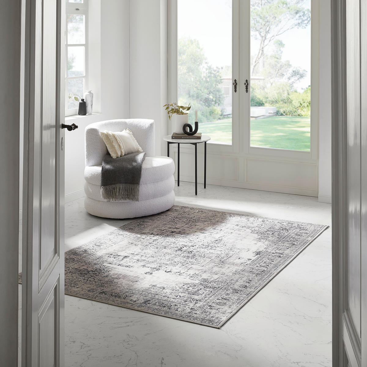 VINTAGE-TEPPICH 160/230 cm Grau  - Grau, Trend, Textil (160/230cm) - Novel