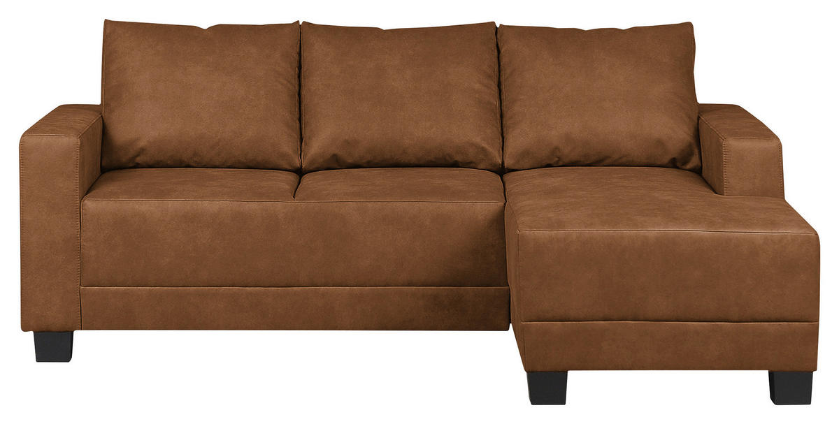 KUTNA GARNITURA tekstil  konjak   - smeđa/konjak, Design, tekstil/drvo (200/144cm) - MID.YOU