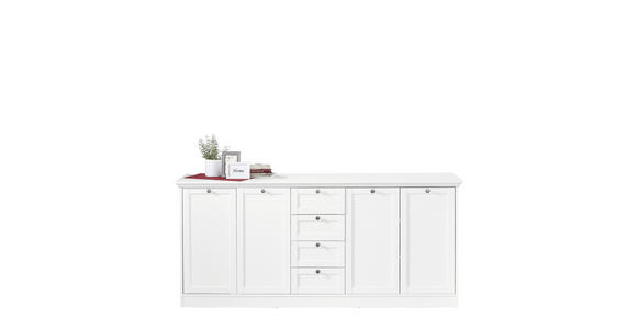 SIDEBOARD Weiß  - Silberfarben/Weiß, LIFESTYLE, Holzwerkstoff/Metall (200/90/40cm) - Carryhome