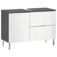 WASCHBECKENUNTERSCHRANK 80/56/34 cm  - Chromfarben/Graphitfarben, KONVENTIONELL, Holzwerkstoff/Metall (80/56/34cm) - Germania